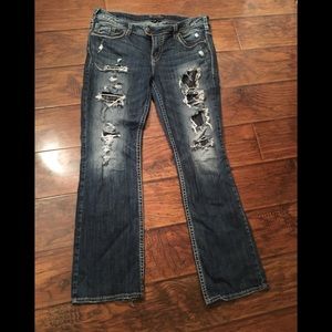 Women’s silver jeans